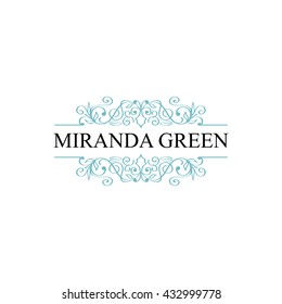 Vintage logo template. Ornate logo elements. Decorative flourishes
