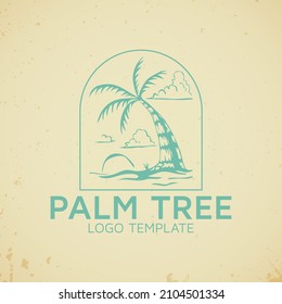 Vintage logo template of palm tree
