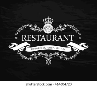 Vintage Logo template for Restaurant Menu, Bar, Cafe. Vector illustration.