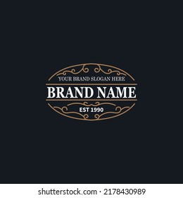 vintage logo template or retro logo template