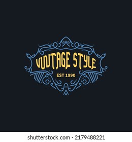vintage logo template or retro logo template