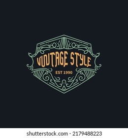 vintage logo template or retro logo template