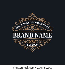 vintage logo template with retro color