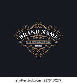 vintage logo template with retro color