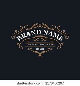 vintage logo template with retro color