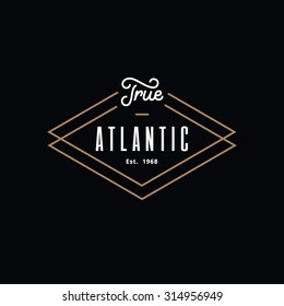 Vintage Logo Template, Simple Retro Badge, logotype, print, sign, label, emblem, crest etc.
