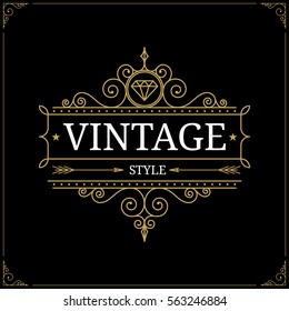 Vintage logo template. Vector illustration