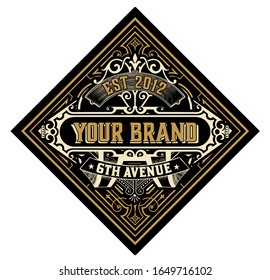 Vintage logo template. Vector layered