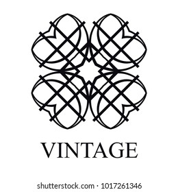 Vintage logo template. Vector logotype element, retro label, badge