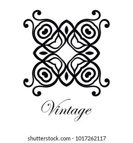Vintage logo template. Vector logotype element, retro label, badge