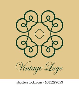 Vintage logo template. Vector logotype element, retro label, badge