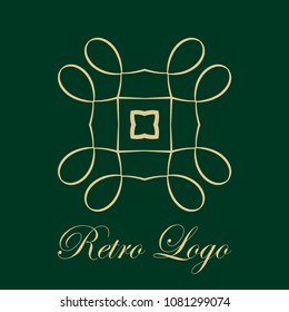 Vintage logo template. Vector logotype element, retro label, badge