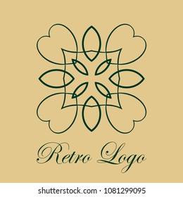 Vintage logo template. Vector logotype element, retro label, badge