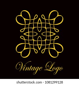 Vintage logo template. Vector logotype element, retro label, badge