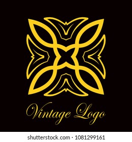 Vintage logo template. Vector logotype element, retro label, badge