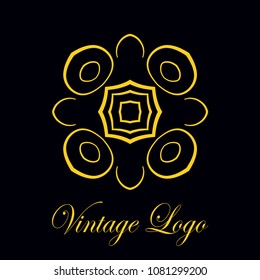 Vintage logo template. Vector logotype element, retro label, badge