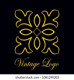 Vintage logo template. Vector logotype element, retro label, badge