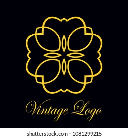 Vintage logo template. Vector logotype element, retro label, badge