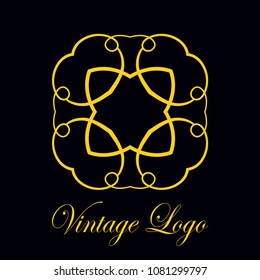 Vintage logo template. Vector logotype element, retro label, badge