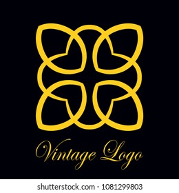 Vintage logo template. Vector logotype element, retro label, badge