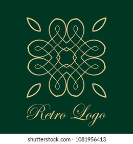 Vintage logo template. Vector logotype element, retro label, badge