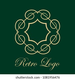 Vintage logo template. Vector logotype element, retro label, badge
