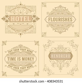 Vintage logo templates with Flourishes Elegant Design Elements