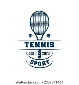 vintage logo tennis vector template illustration