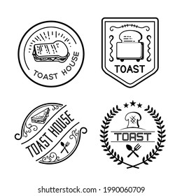 vintage logo of toast in vector design, hand drawn design logo