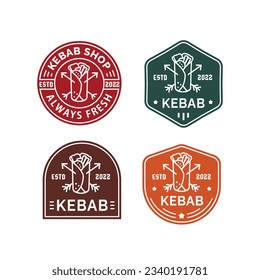 vintage logo Vector hipster minimalis kebab for food and cafe