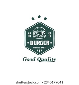 vintage logo Vector minimalis burger for food and cafe