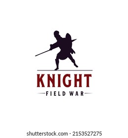 Vintage Logo Vector With Silhouette Knight
