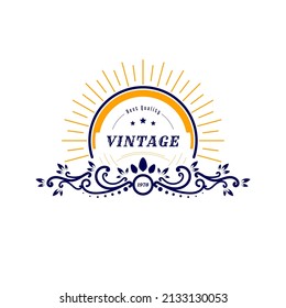 Vintage logo in white background, Vector illustration