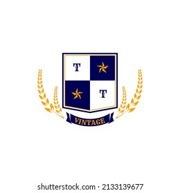 Logotipo vintage en fondo blanco, ilustración vectorial