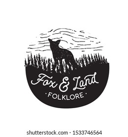 vintage logo wildlife forest.vector illustration