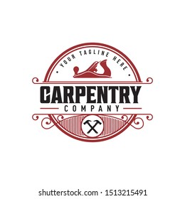 vintage logo for wood working,carpentry   company