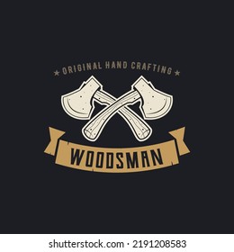 Vintage Logo Woodsman Template Illustration