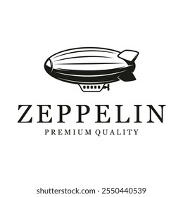 ilustração do modelo do vetor do zeppelin do logotipo vintage