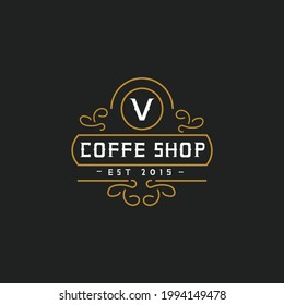 vintage logo.luxury logo.coffe shop retro logo.vintage logo templates for the coffe shop and barbershop