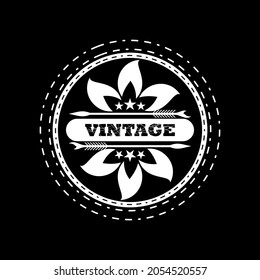 Vintage logos. arrow, flower and star icon in a circle. Luxury vector Logo Template. Identity for your business company