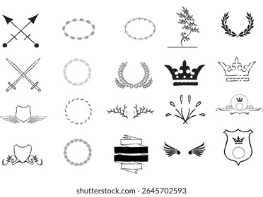 Vintage logos and badges templates vector design elements -Collection of vintage logos and symbols-Set of Black Badges and Labels