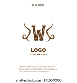 Vintage-Logos auf der Grundlage von W Monogram