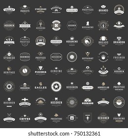 Vintage Logos Design Templates Set. Vector logotypes elements collection, Icons Symbols, Retro Labels, Badges and Silhouettes.
