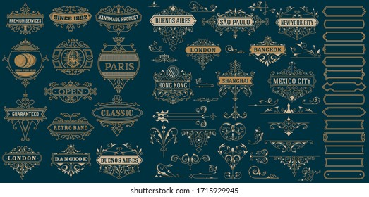 Vintage logos and elements. vector template.