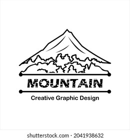 Logotipos vintage. montaña, árboles y elementos de línea. Plantilla de logotipo vectorial de lujo. Identidad de su empresa