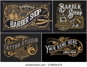 Vintage Logos organized by layers