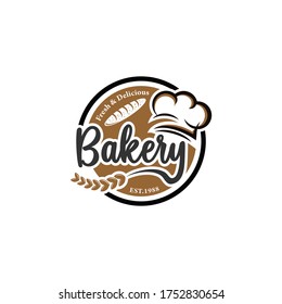 Vintage logotype for bakery and bread shop