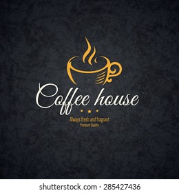 Vintage logotype for coffee house, cafeteria, bars, restaurant, tea shop