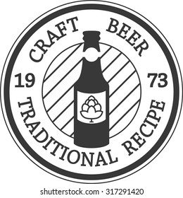 Vintage Logotype for Craft Beer Traditional Recipe 3