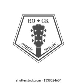 Vintage logotype of rock music. Design elements with font type. Logotype for printing, t-shirts, festival and parties.